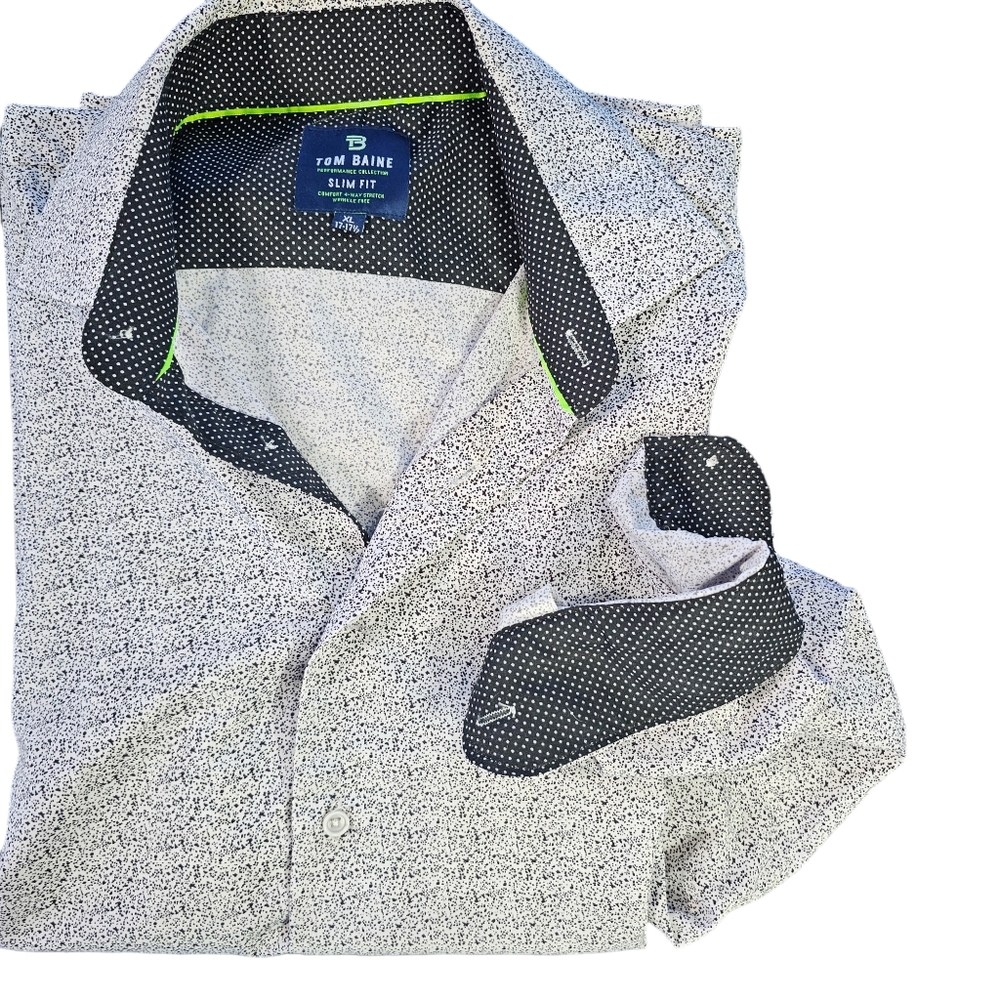 Tom Baine Black and white Men's Button down Details size  XL